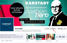 Facebook Page Karstadt mit neuem Rezensieren-Button
